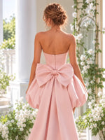 A-Line Homecoming Dress with Long Back Bow