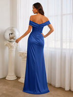 Off-the-Shoulder Prom Dress with Ruched Bodice