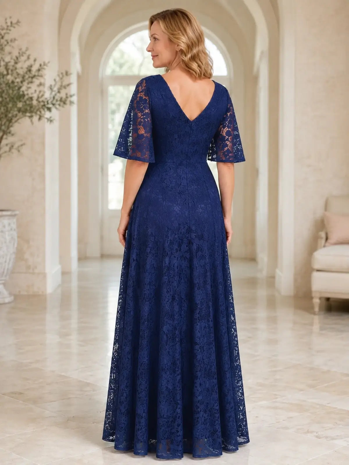 A-Line Lace Mother of the Bride Dress