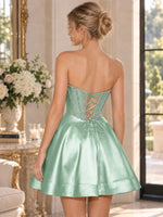 Beaded A-Line Homecoming Dress