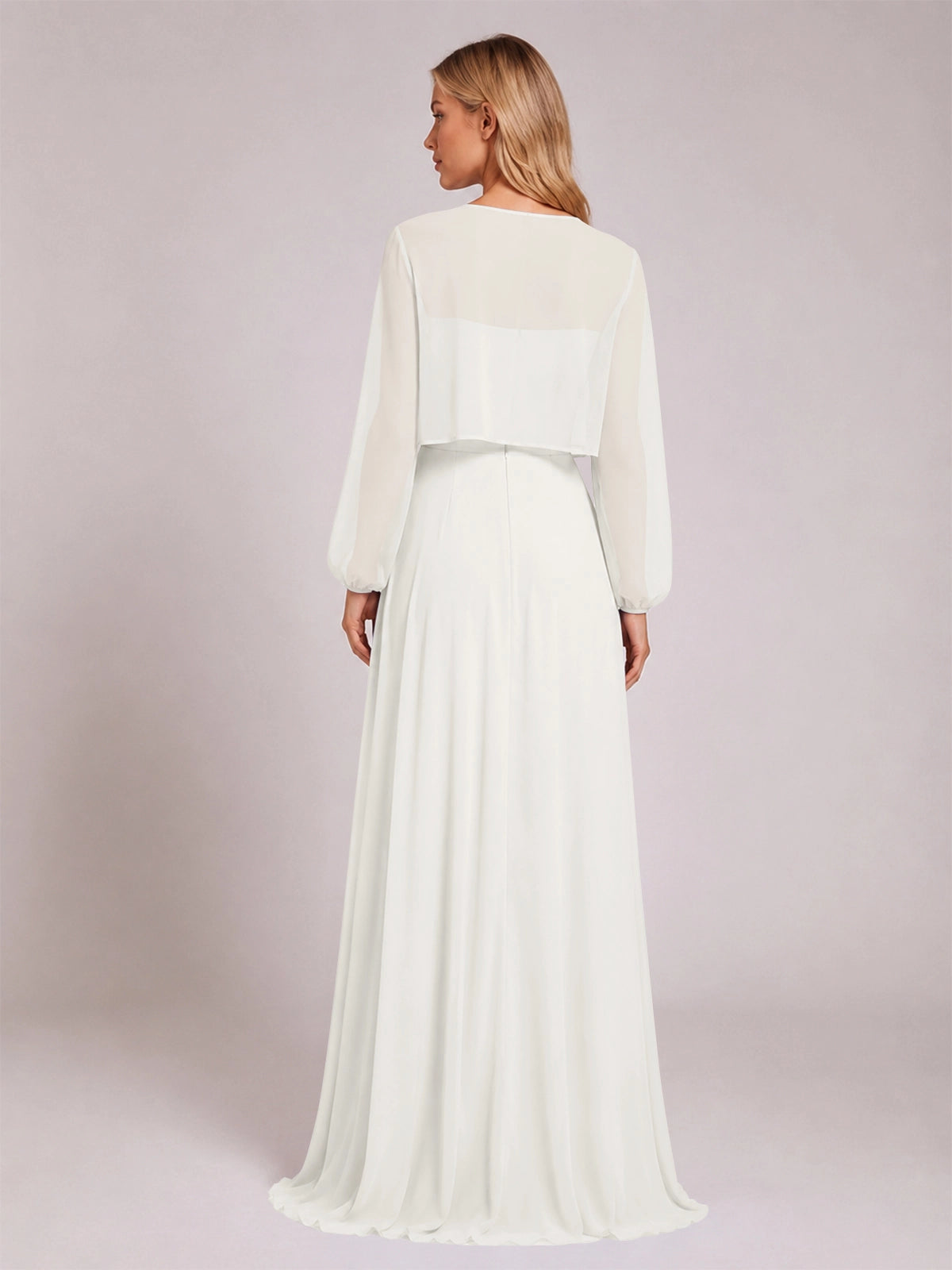 Two-Piece Square Neckline Bridesmaid Dress with Jacket