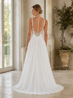 Spaghetti Strap Appliqued Wedding Dress