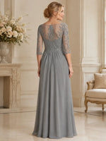 A-line Appliqued Mother of the Bride Dress