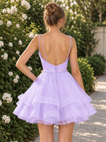 A-Line Homecoming Dress with Pearl Embellishment