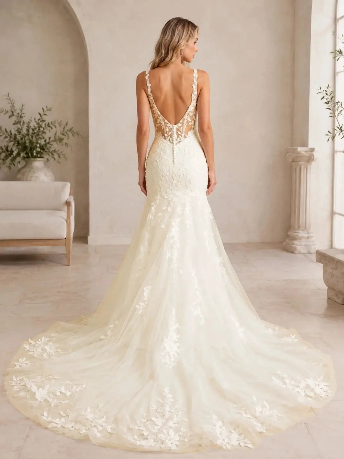 Trumpet Wedding Dress with Corset Back Bodice
