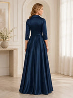 Surplice Neck Mother of the Bride Dress with Sash