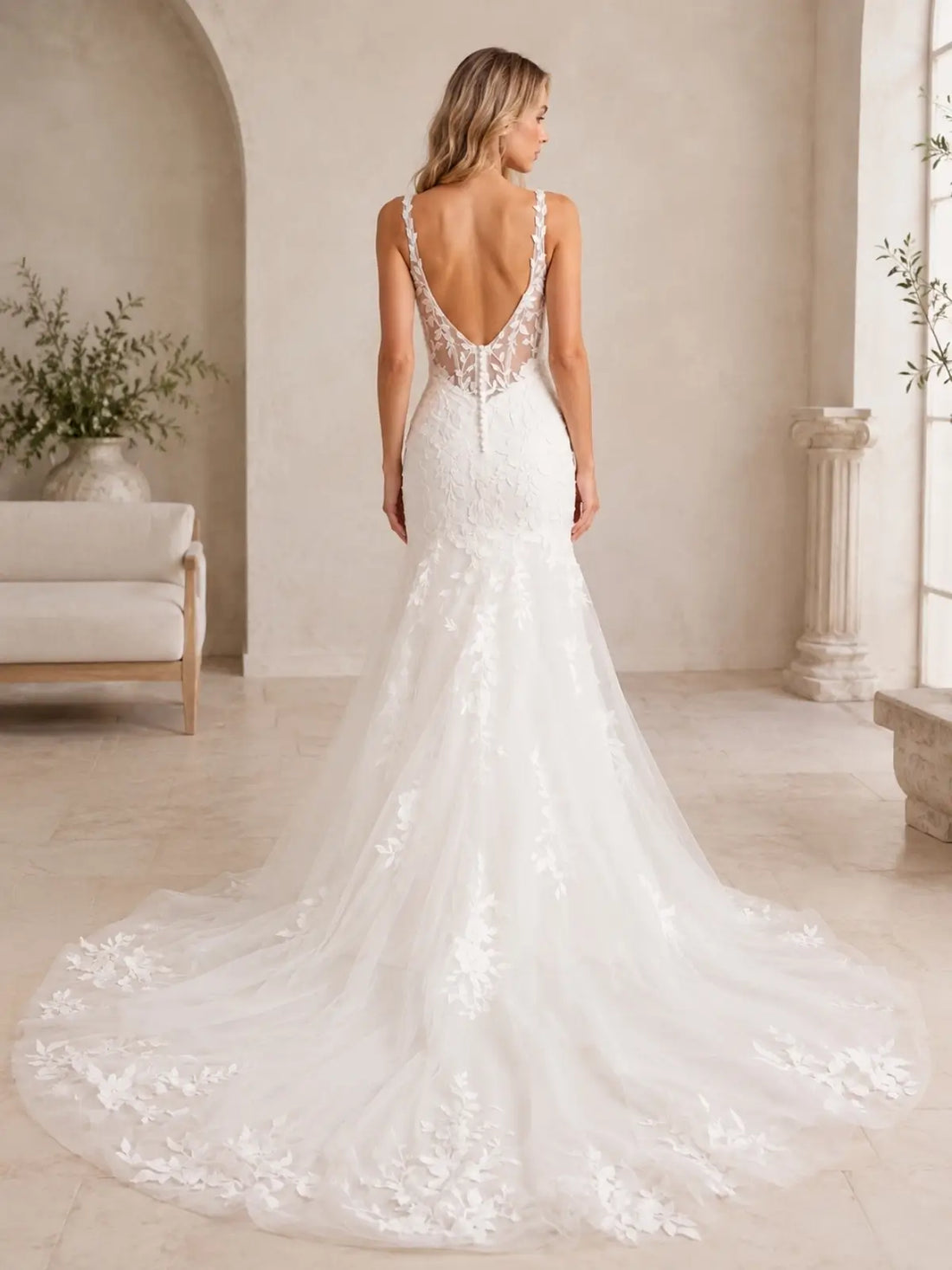 Trumpet Wedding Dress with Corset Back Bodice