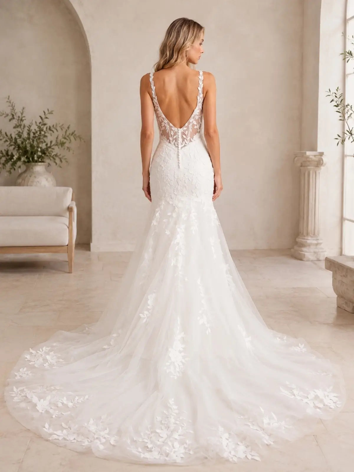 Trumpet Wedding Dress with Corset Back Bodice