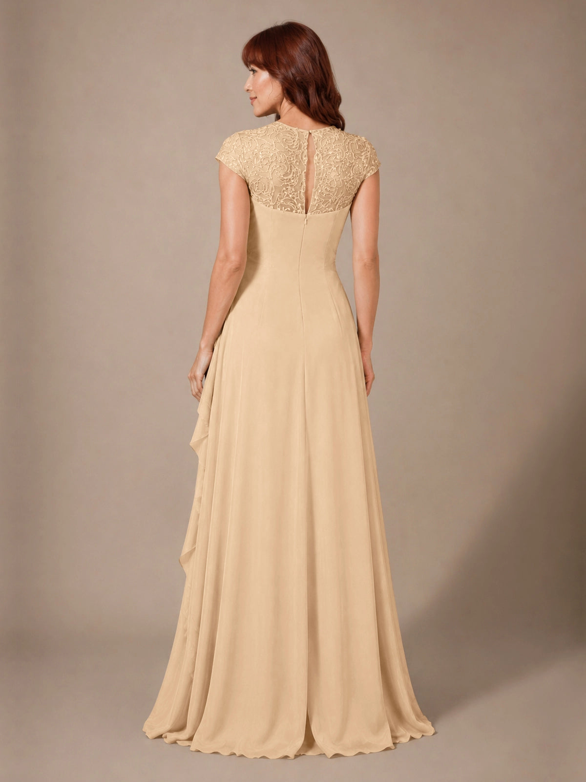 Chiffon Mother of the Bride Dress with Lace Appliques
