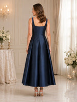 Square Neck Mother of the Bride Dress with Corset Bodice