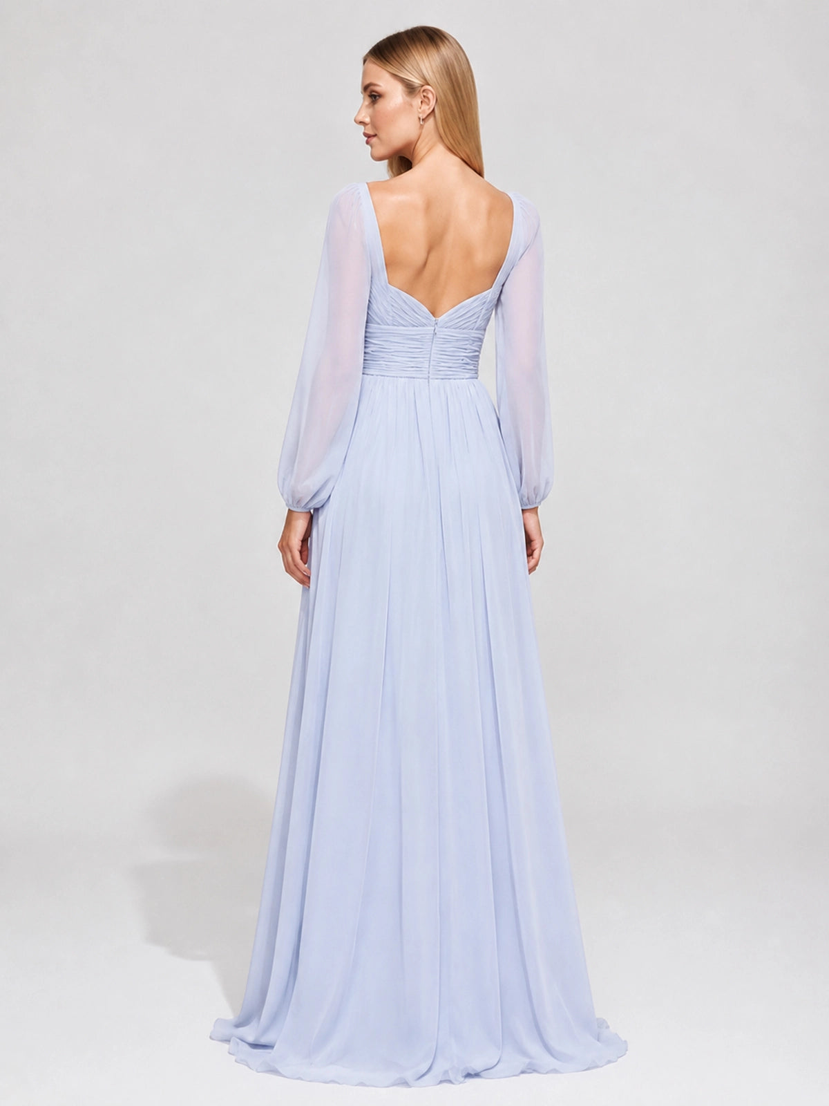Elegant A-line Bridesmaid Dress with Long Sleeves