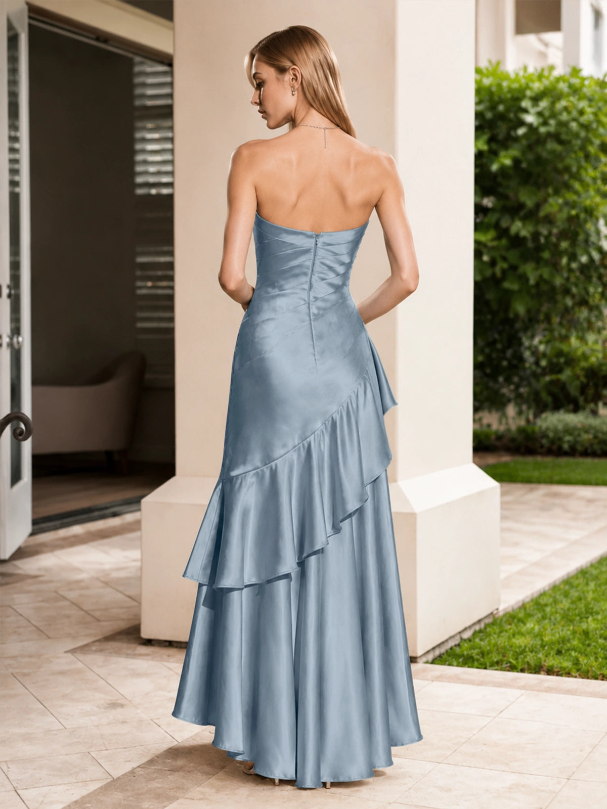 Strapless Prom Dress with Tiered Ruffles