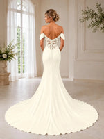 Off-the-Shoulder Wedding Dress with Appliques