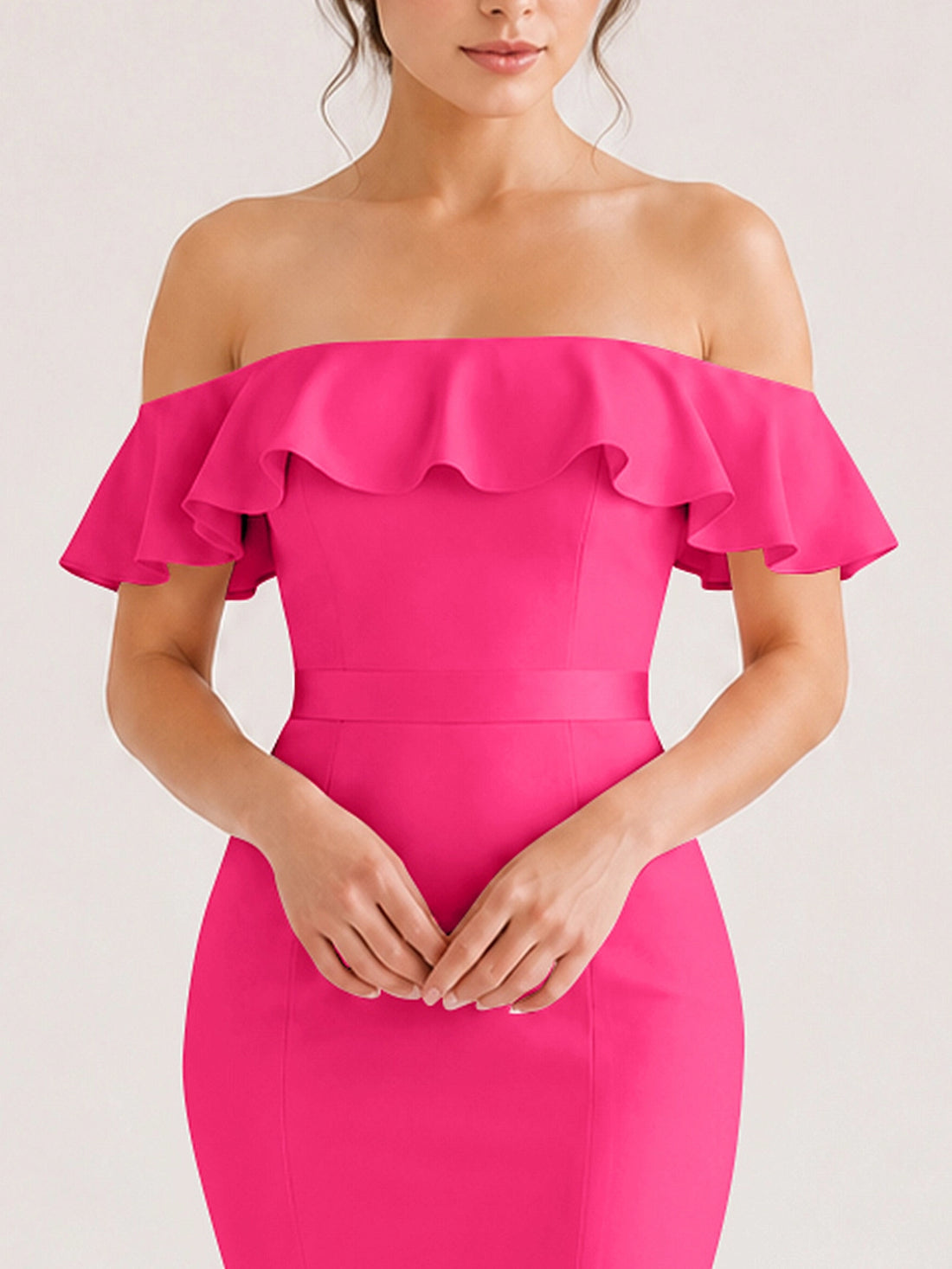 Mermaid Bridesmaid Dress with Ruffle Design