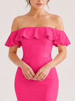 Mermaid Bridesmaid Dress with Ruffle Design