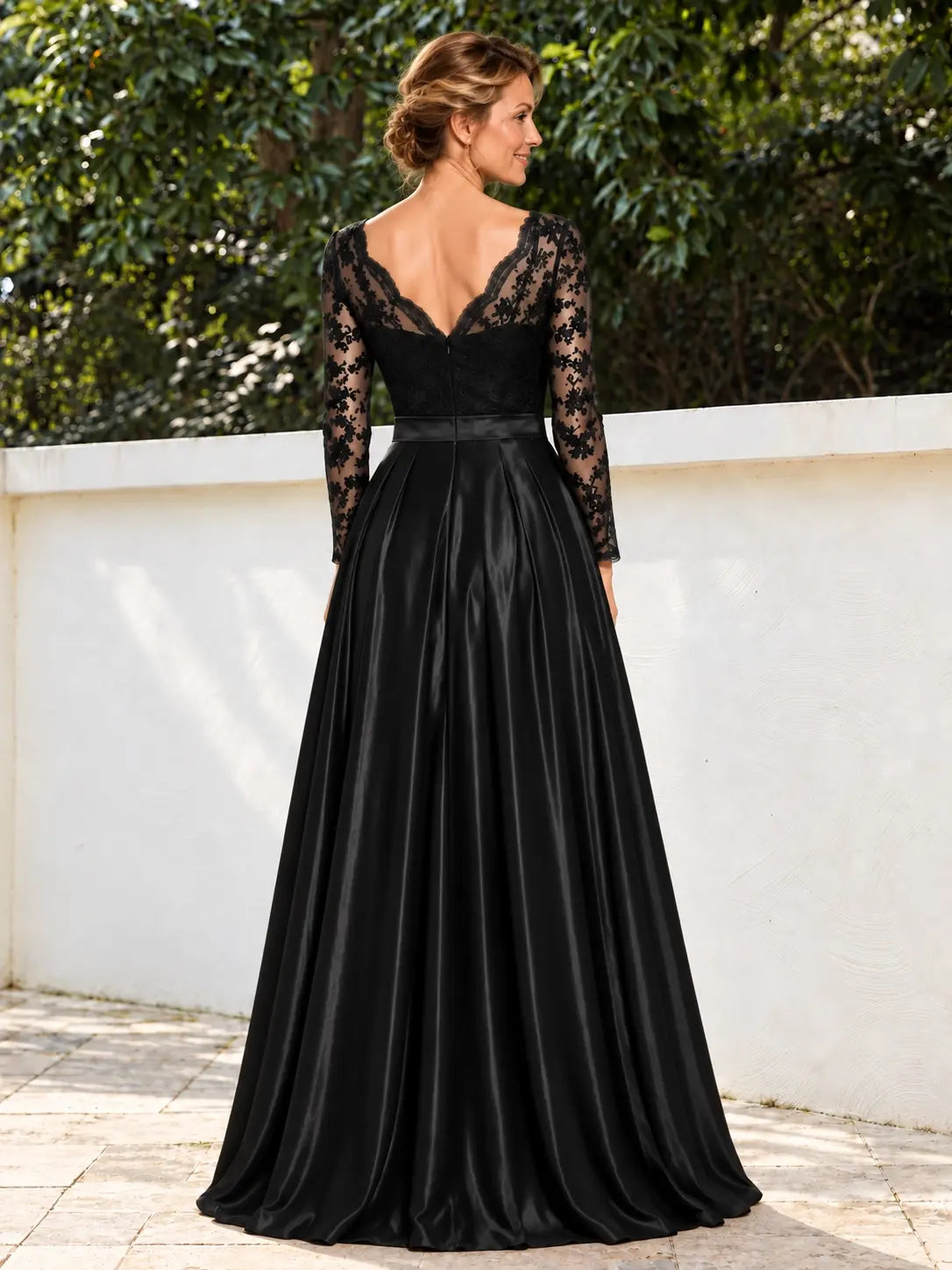 Satin Mother of the Bride Dress with Appliques