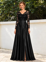 Satin Mother of the Bride Dress with Appliques