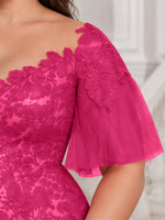 Mermaid Mother of the Bride Dress with V-neck-Plus Size