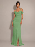 Trumpet Bridesmaid Dress with Slit