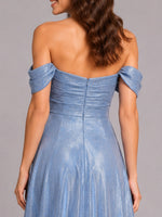 Shimmering Fabric Prom Dress with High Slit