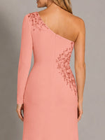 One-Shoulder Mother of the Bride Dress with Appliques