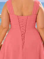Ruched Chiffon Two-Piece Dress Set-Plus Size