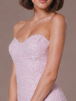 Velvet Sequin Homecoming Dress with Sweetheart Neckline