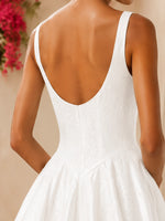 Stretch Crepe Wedding Dress with Lace Embroidery