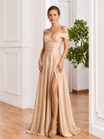 A-line Prom Dress with High Slit 