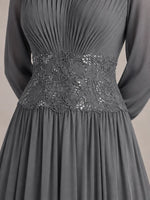Chiffon Mother of the Bride Dress with Jewel Neckline