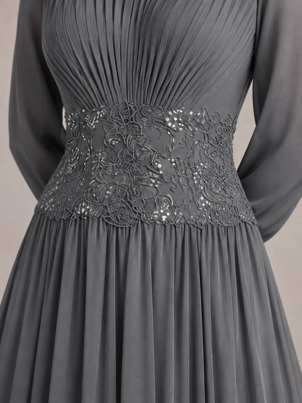 Chiffon Mother of the Bride Dress with Jewel Neckline