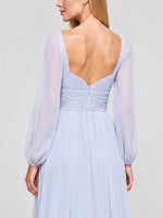 Elegant A-line Bridesmaid Dress with Long Sleeves