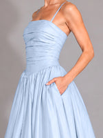 Iridescent Taffeta Prom Dress with High Slit