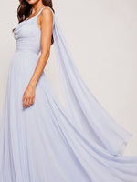 Chiffon Bridesmaid Dress with Draped Scarf