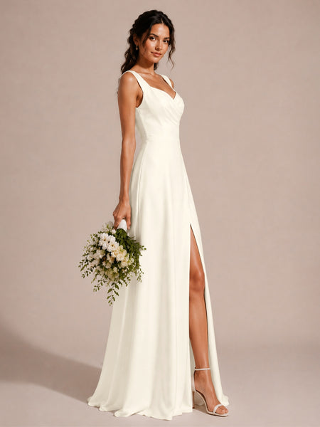 Sweetheart Neckline Bridesmaid Dress with Wide Straps