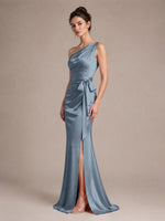 One-Shoulder Bridesmaid Dress with Sash