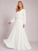Two-Piece Square Neckline Bridesmaid Dress with Jacket