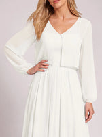 Two-Piece Square Neckline Bridesmaid Dress with Jacket