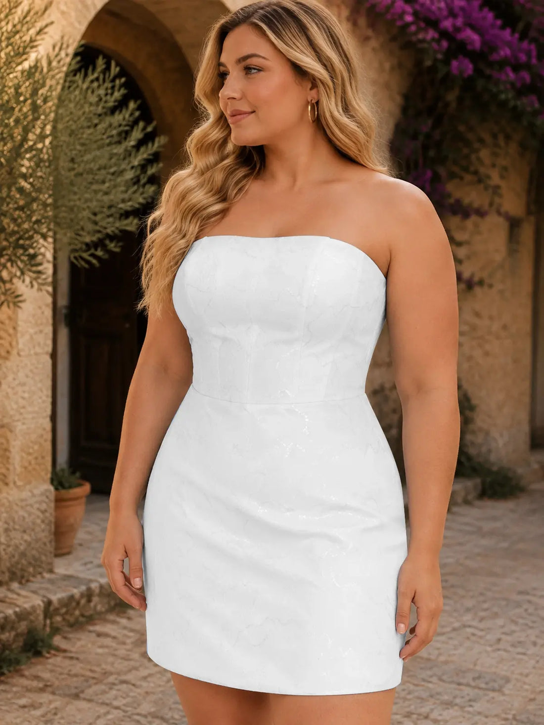 Sparkle Sequin Sheath Mini Dress-Plus Size