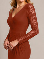 Mermaid Mother of the Bride Dress with Long Lace Sleeves