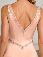 Satin Prom Dress with Crystal Detail