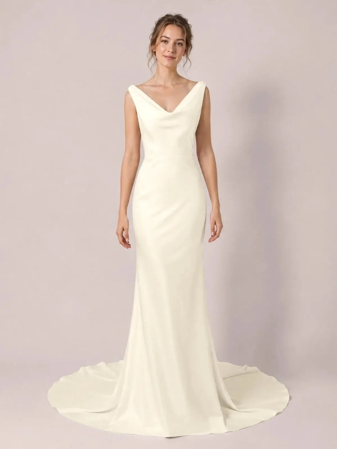 Minimalist A-Line Wedding Dress with Court Train