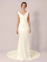 Minimalist A-Line Wedding Dress with Court Train