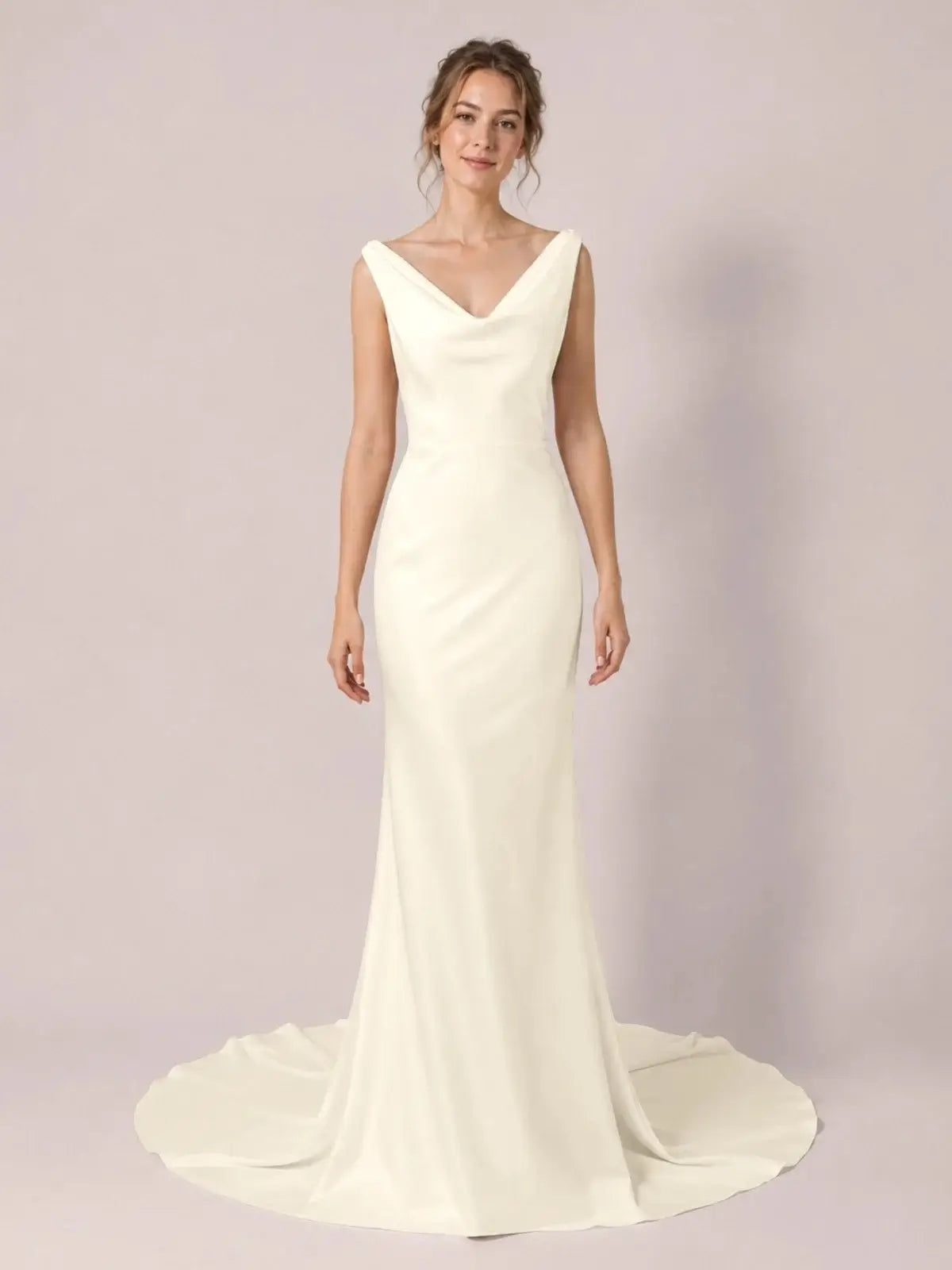 Minimalist A-Line Wedding Dress with Court Train