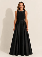 Round Neck Mother of the Bride Dress with Beaded