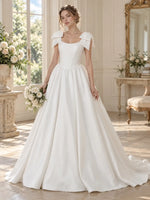 A-Line Wedding Dress with Elegant Bow Details