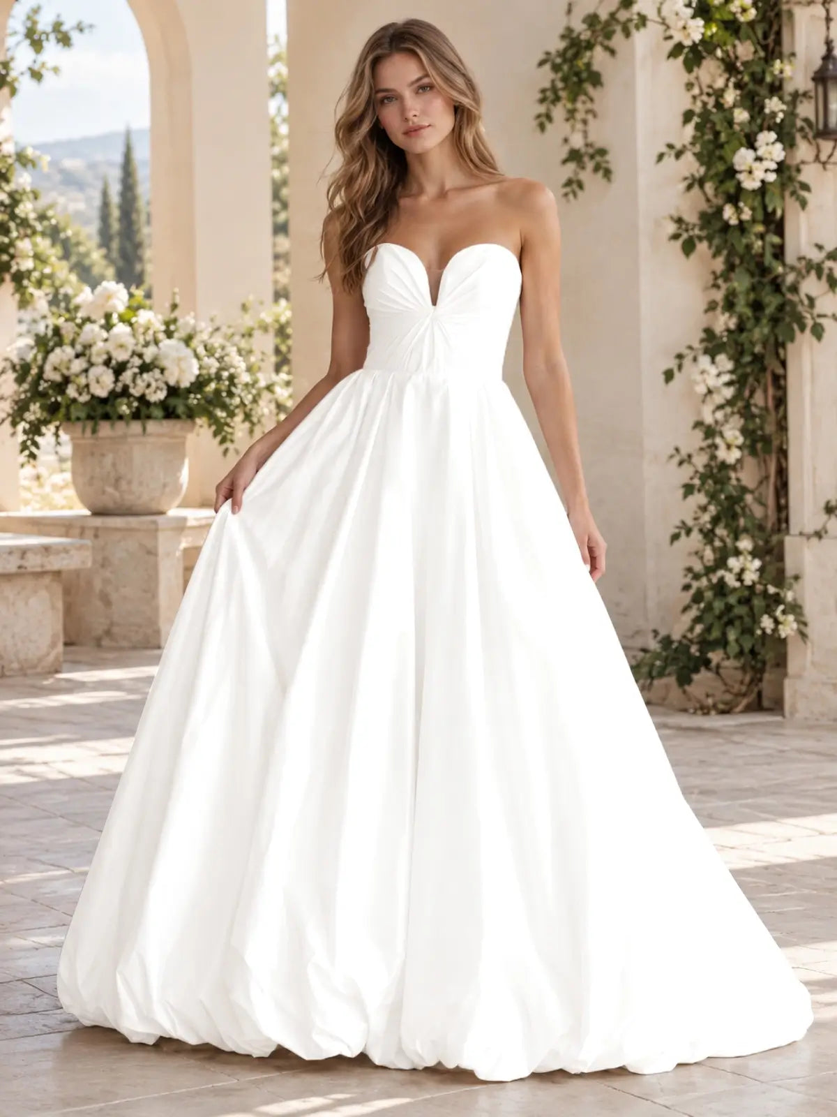 A-Line Wedding Dress with Ruched Bodice Detail