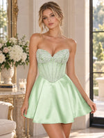 Beaded A-Line Homecoming Dress