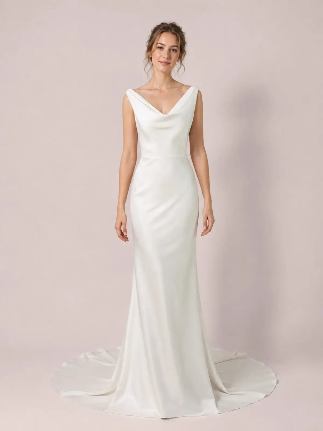 Minimalist A-Line Wedding Dress with Sweep Train