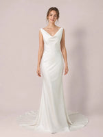 Minimalist A-Line Wedding Dress with Sweep Train